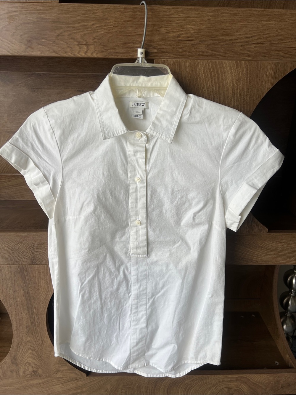 J. Crew White Short-Sleeve Button-Down Shirt